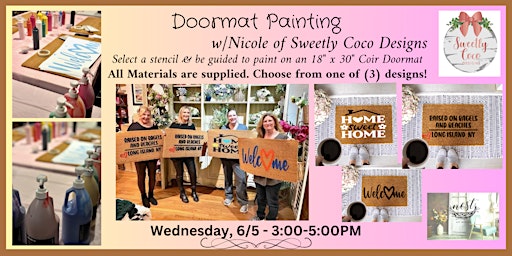 Imagem principal do evento Doormat Painting with Nicole of Sweetly Coco Designs