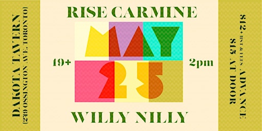 Imagem principal do evento Willy Nilly +  Rise Carmine