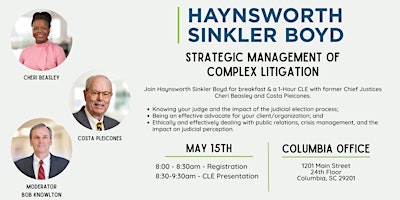 Hauptbild für Haynsworth 1-Hour CLE - Strategic Management of Complex Litigation