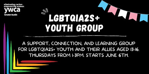 Imagem principal do evento LGBTQIA2S+ Youth 6-Week Group (ages 13-16)
