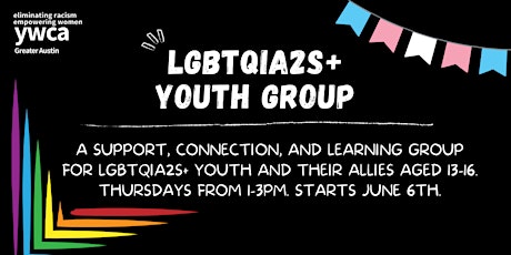 LGBTQIA2S+ Youth 6-Week Group (ages 13-16) primary image