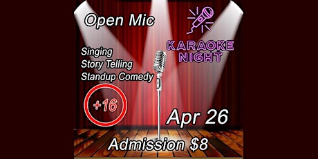 Live music with Open mic and Karaoke Apr 26