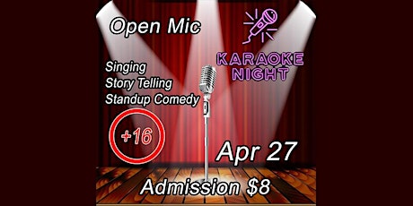 Live music with Open mic and Karaoke Apr 27