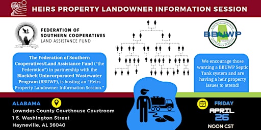 Image principale de Alabama Heirs Property Landowner Information Session