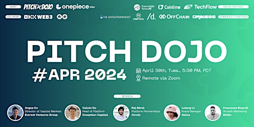 Primaire afbeelding van Pitch Dojo #APR2024 - Kicking Off The Remote Pitch Dojo Experience!