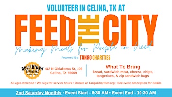 Image principale de Feed The City Celina: Making Meals for People In Need