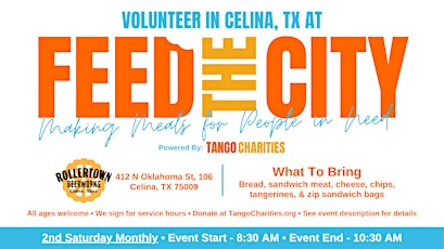 Feed The City Celina: Making Meals for People In Need