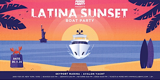 Immagine principale di Latina Sunset Boat Party Yacht Cruise iBoatNYC 