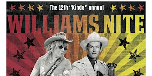 Imagem principal do evento 12th Kinda Annual Williams Nite: A tribute to Hank and Lucinda Williams