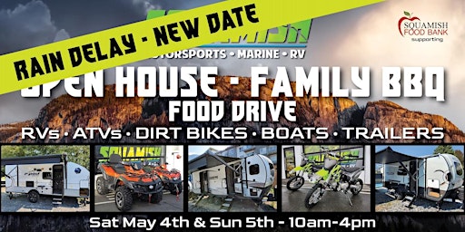 Immagine principale di Spring Open House - BBQ - Food Drive at Squamish Motorsports RV, ATV, Dirt Bike, Boat Showcase 