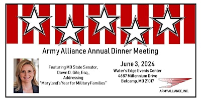 Immagine principale di Annual Army Alliance Dinner June 3, 2024 