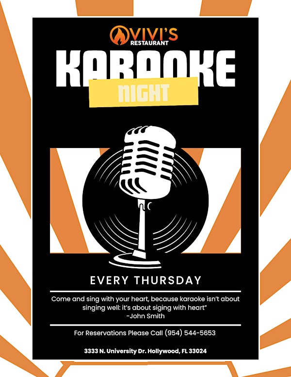 Karaoke Night!! Ovivi's Restaurant