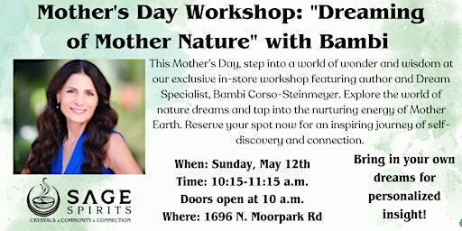 Image principale de Mother's Day Workshop: "Dreaming of Mother Nature"