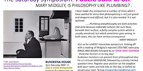 Symposium:  PUBLIC SOAPBPOX. MARY MIDGLEY, Is Philosophy Like Plumbing?