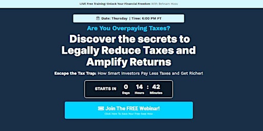 Imagen principal de Discover the secrets to Legally Reduce Taxes and Amplify Returns