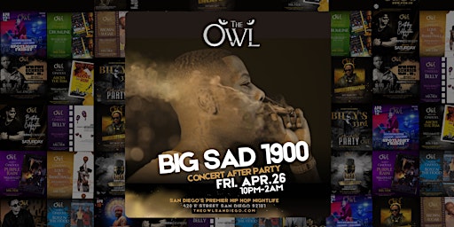 Big Sad 1900 Official After Party at The Owl primary image