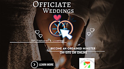 Start a New Career as a Wedding Officiant! Be on our Website and FB group!