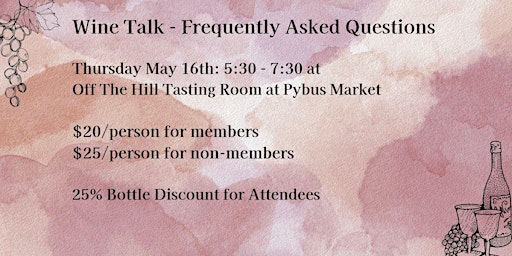 Imagem principal do evento Wine Talk - Frequently Asked Questions