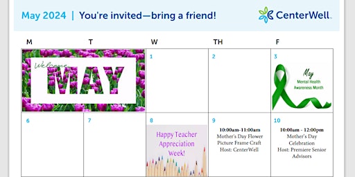 CenterWell North Buckner Presents - Mother's Day Flower Picture Frame Craft  primärbild