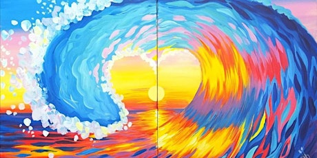 A Sunset Surfing Romance - Paint and Sip by Classpop!™