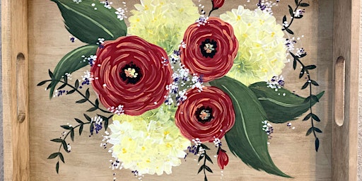 Sunny Floral Serving Tray - Paint and Sip by Classpop!™ primary image