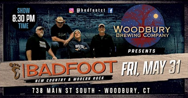 Imagem principal do evento Badfoot at The  Woodbury Brewing Company