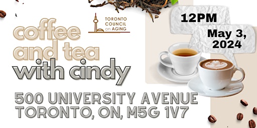 Immagine principale di Coffee & Tea with Cindy IN-PERSON at Dundas & University (St. Patrick Stn) 