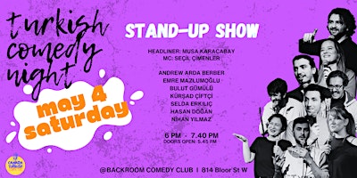 TURKISH COMEDY NIGHT - STAND UP SHOW @BACKROOM COMEDY CLUB primary image