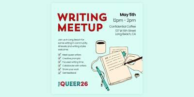 Primaire afbeelding van The Queer 26 Writing Meetup: A Working Session in Long Beach