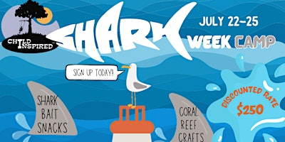 Imagem principal do evento Child Inspired's Children's Summer Program:  Shark Theme (Ages 5-8 )