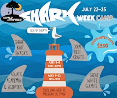 Primaire afbeelding van Child Inspired's Children's Summer Program:  Shark Theme (Ages 9-12 )