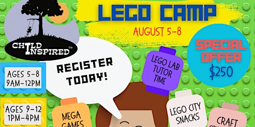 Immagine principale di Child Inspired's Children's Summer Program:  Lego Theme (Ages 5-8) 