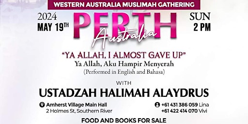 Imagem principal do evento Western Australia Muslimah Gathering With Ustadzah Halimah Alaydrus