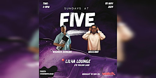 SUNDAYS AT FIVE - LILYA LOUNGE, AUCKLAND primary image