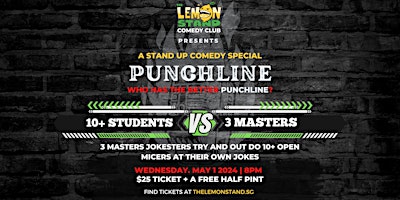 Imagem principal do evento Punchline! | Wednesday, May 1st @ The Lemon Stand Comedy Club