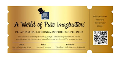 Imagem principal do evento 'A World of Pure Imagination' Supper Club