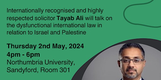 Imagem principal do evento Dysfunctional International Law in relation to Israel and Palestine