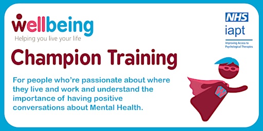 Wellbeing Champion Training (Online) May 2024 primary image