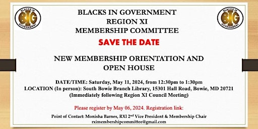 Region XI New Membership Orientation and Open House