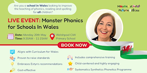 Immagine principale di LIVE EVENT: Monster Phonics for Schools - Mid Wales 