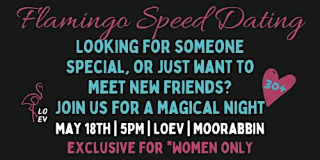 Imagem principal do evento Flamingo Speed Dating  Night- May 18th, LOEV, Moorabbin