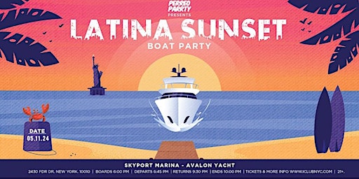 Latina Sunset Boat Party Yacht Cruise iBoatNYC primary image