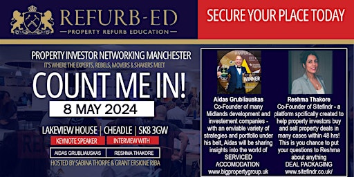 Image principale de Property Networking REFURB-ED Property Investor Networking Manchester
