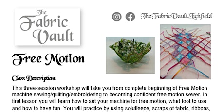 Sewing Sessions - Free Motion Sewing/Quilting
