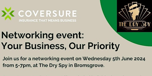 Imagem principal do evento Coversure Bromsgrove Presents - The Networking Social