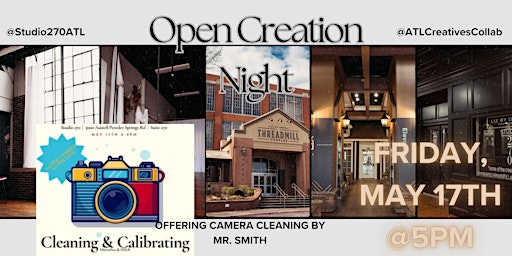 Imagem principal de ATL Creatives Collab Open Creation Night and Camera Cleaning