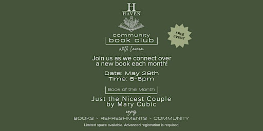 Imagem principal do evento Wednesday Workshop: Haven Community Book Club (FREE)