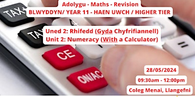 Imagem principal do evento Adolygu TGAU Rhifedd UWCH - GCSE HIGHER Numeracy Revision