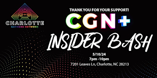 Imagem principal do evento CGN+ Insider Bash!