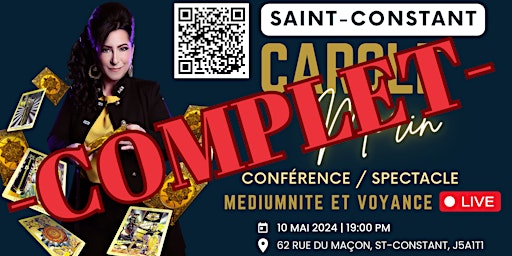 Hauptbild für COMPLET : Soirée de Médiumnité et Voyance Collective à ST-CONSTANT